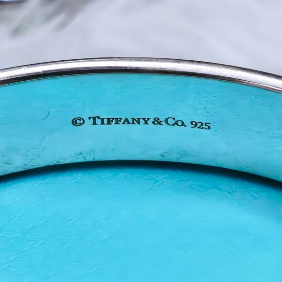 Tiffany & Co. Sterling Silver 1837 Narrow Square Cushion Bangle Bracelet - Picture 4 of 6